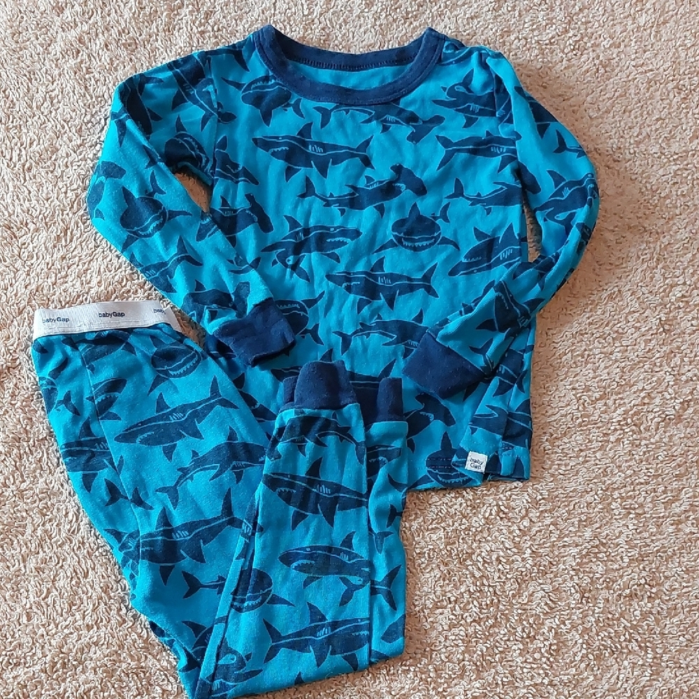 Blue Shark Print Pajama Set